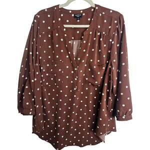 Torrid Womens Harper Polka Dot Blouse Plus Size 2X Classic Preppy Career Corp
